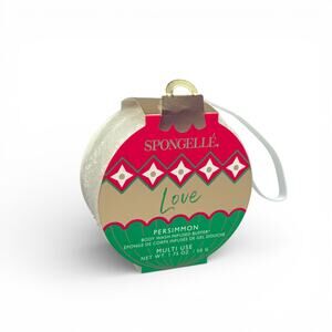 Spongelle Holiday Ornament Body Wash Infused Buffer Sponge PERSIMMON 1.75 oz